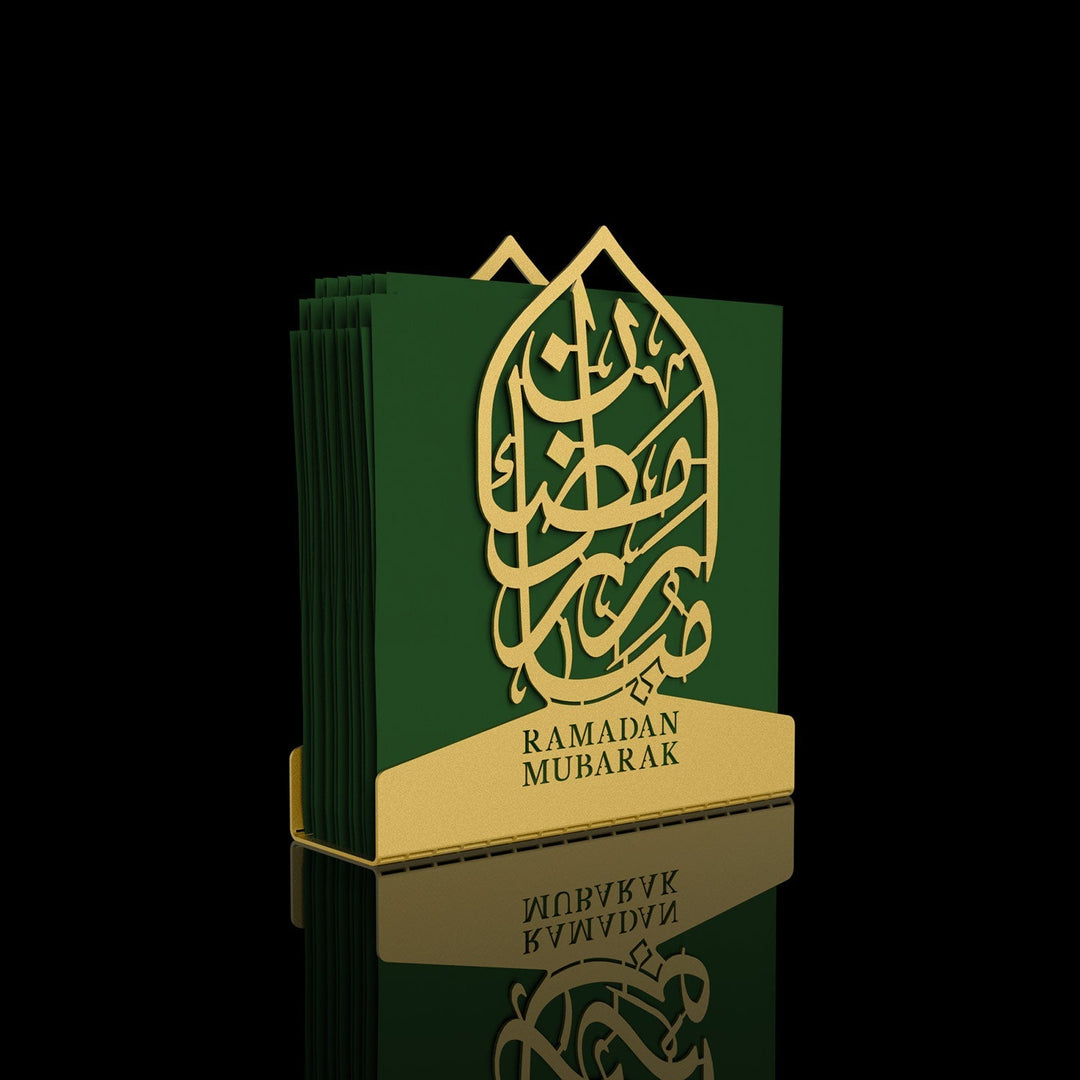 "Ramadan Mubarak" Metal Napkin Holder - WAMH176