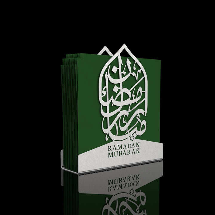 "Ramadan Mubarak" Metal Napkin Holder - WAMH176