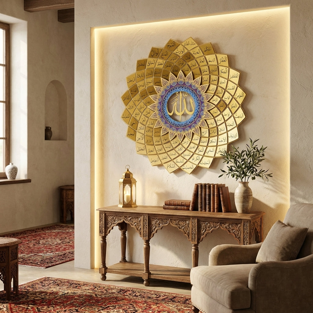 3D Metal 99 Names of Allah Wall Art - WAM173