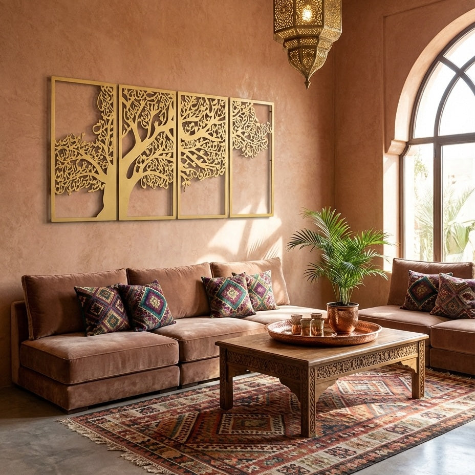 Metal Tree of Surahs (4 Quls) Islamic Wall Art Set of 4 - WAM229