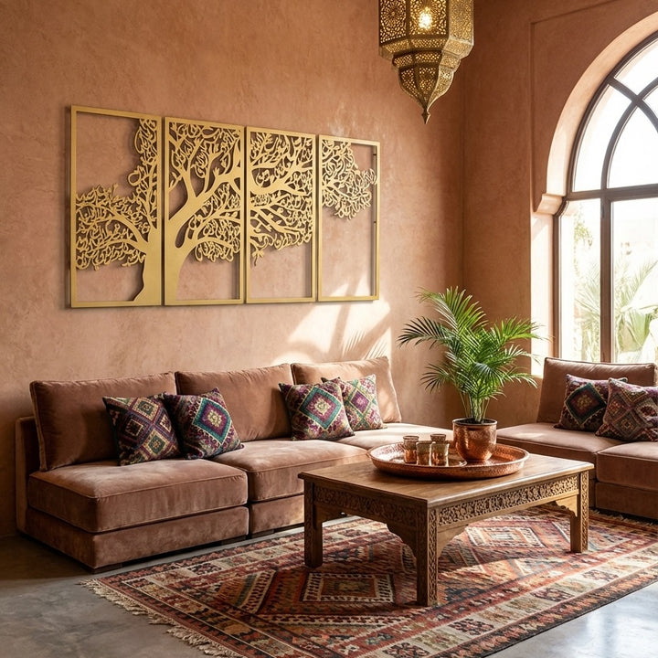 Metal Tree of Surahs (4 Quls) Islamic Wall Art Set of 4 - WAM229