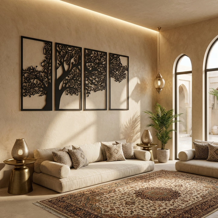 Metal Tree of Surahs (4 Quls) Islamic Wall Art Set of 4 - WAM229