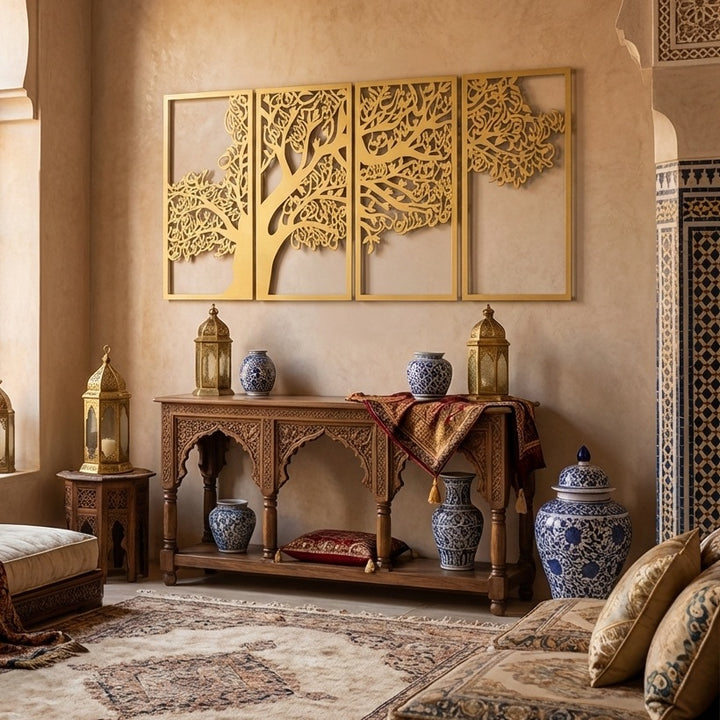 Metal Tree of Surahs (4 Quls) Islamic Wall Art Set of 4 - WAM229