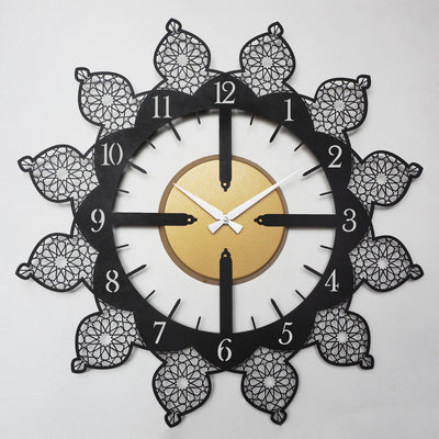 ساعة جداريه مميزة بنقوش اسلامية - لاتيني- WAMS022
