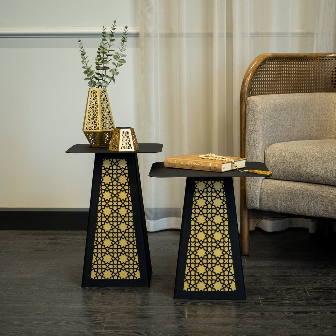 Arabic Side Table Zamrud Metal Islamic Side Table Set of 2 - WAMZ008 – Wall Art Istanbul