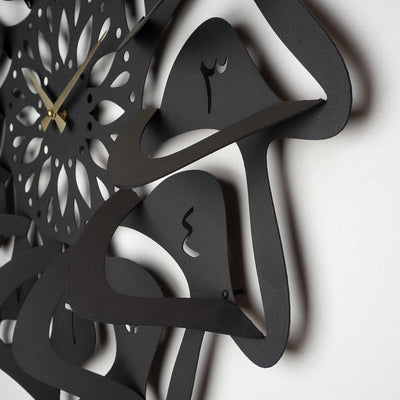 WAMS010 - ساعة حائط معدنية بتصميم إسلامي ثلاثي الأبعاد