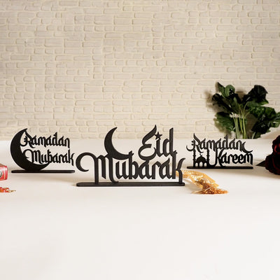 Metal Ramadan Mubarak, Ramadan Kareem & Eid Mubarak Decor Set of 3 - WAMH121