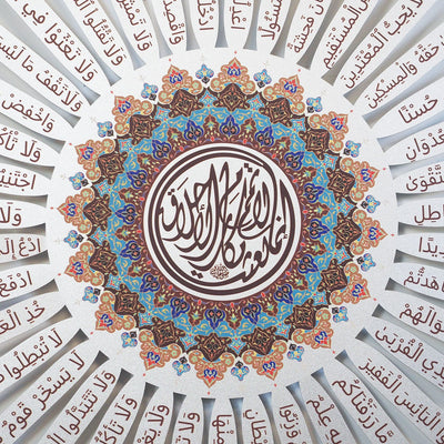 40 Islamic Virtues Written Metal Wall Art - WAM201