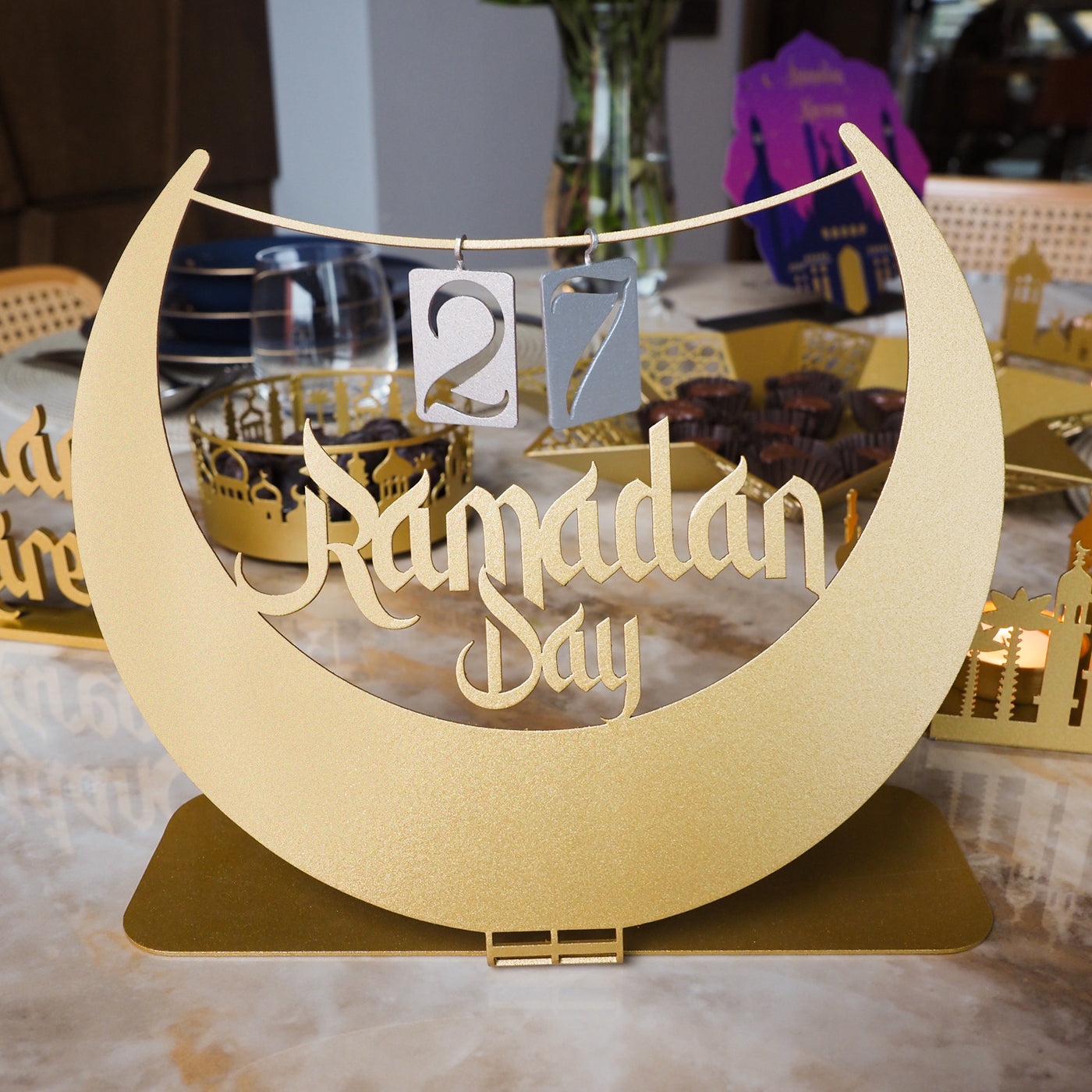 Ramadan Calendar Metal Tabletop Decor - WAMH125