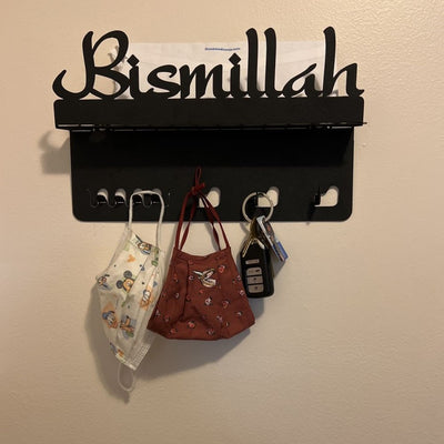 Bismillah Metal Wall Key Holder - WAMH026