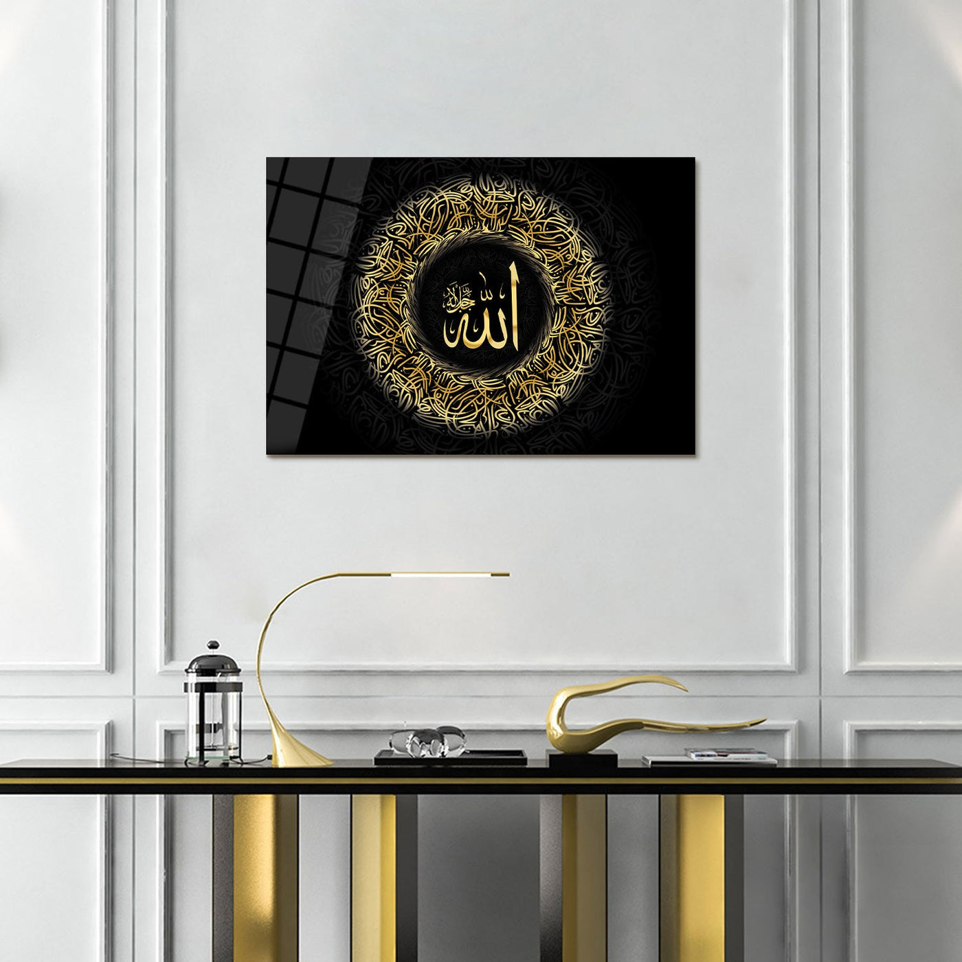 لوحة جدارية إسلامية زجاجية ( الله ) عز وجل- WTC016