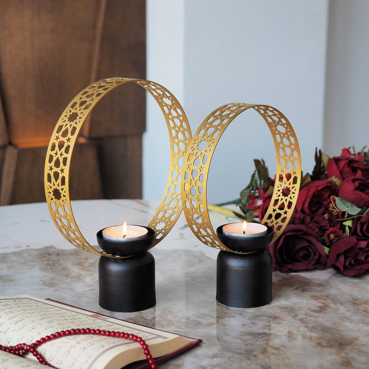 Metal Candle Holder Set of 2 Islamic Decor - WAMH119