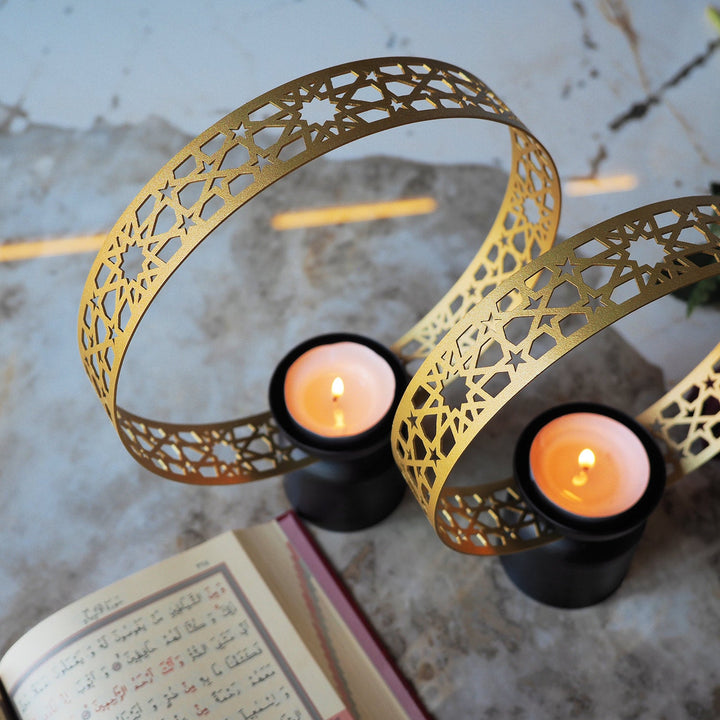 Metal Candle Holder Set of 2 Islamic Decor - WAMH119