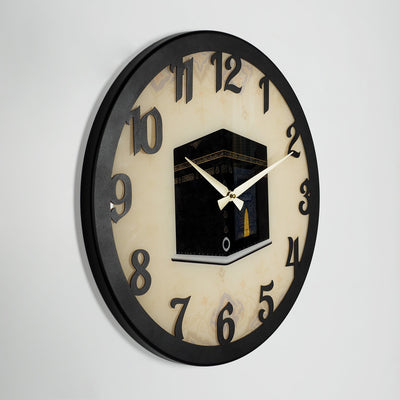 ساعة من مجسم الكعبه المكرمه - من المعدن - مع مادة البلكسي - WAMS018