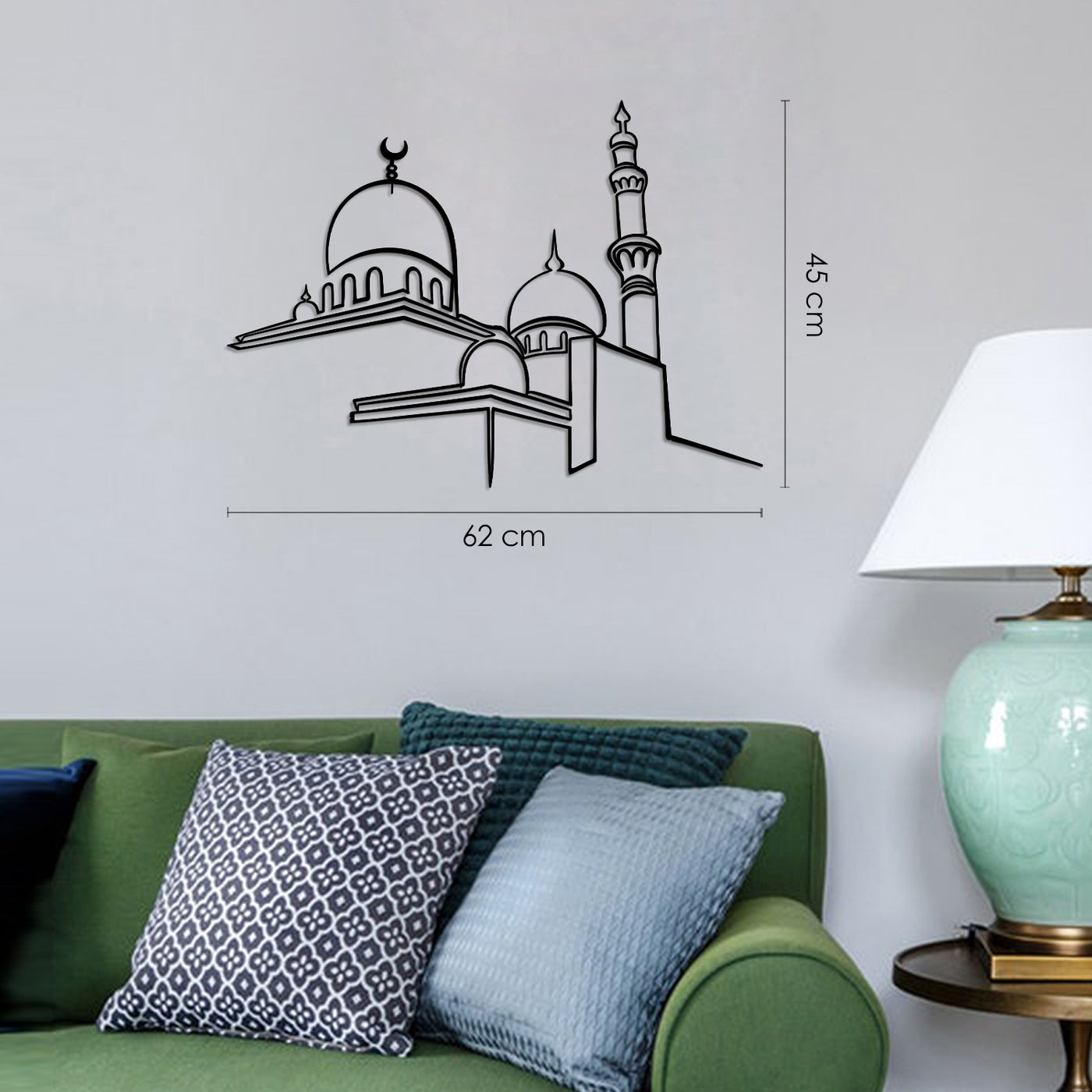 WAM159 - لوحة المسجد من فن الخط من المعدني