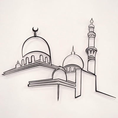 Mosque Silhouette Metal Islamic Wall Art - WAM159